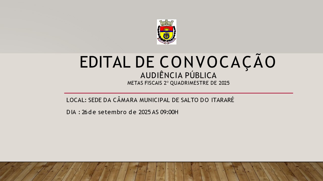 CONVITE PARA AUDIÊNCIA PÚBLICA 